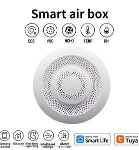 Smart Tuya Zigbe WIFI Airbox CO2 Formaldehyde VOC Detector Temperature Humidity Sensor App Control Smart Home Scene Linkage Work with Amazon Google Assistant