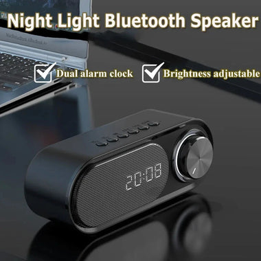 Aisomex B159 Mini bluetooth Speaker Wireless Night Light Soundbar HiFi Stereo Bass Diaphragm 24H Standby Time Dual Alarm Clock Support TF Card Playback Desktop Speakers Soundbar
