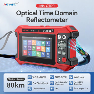 NOYAFA NF-9816 OTDR Fiber Fault Locator 1310/1550 nm Dual Wavelength 28dB/26dB with Visual Fault Locator RJ45 Cable Tracking
