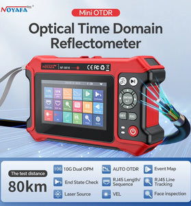 NOYAFA NF-9816 OTDR Fiber Fault Locator 1310/1550 nm Dual Wavelength 28dB/26dB with Visual Fault Locator RJ45 Cable Tracking