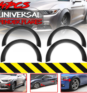 4pcs Car Fender Flares Flexible Yet Polyurethane Body Kits Extra Wide Body Wheel Arches Universal