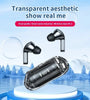T04 Transparent bluetooth Earphone Wireless Headphones LED Power Display Sports Music Headphone with Mic