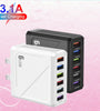 LYK-885 15W 3.1A 6-Port USB Charger 6USB-A Fast Charging Wall Charger Adapter EU Plug US Plug for iPhone 16 15 14 13 12 for Huawei Mate XT for Xiaomi 15pro for Samsung Galaxy Z Flip6