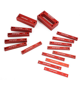 ENJOYWOOD Metric Gauge Blocks Set Aluminum Alloy Precision Measurement Red Color Convenient Storage Set Up Blocks