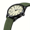 BIDEN Simple Calendar Sports Waterproof Quartz Watch Comfortable Nylon Strap Luminous Pointer Men Watch with Alloy Case