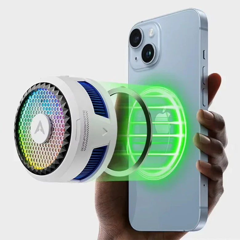 PIVA X30 Magnetic Phone Cooler 27W Semiconductor Suction Cooling 5500RPM Low Noise RGB Light for PUBG Gaming Phone Radiator