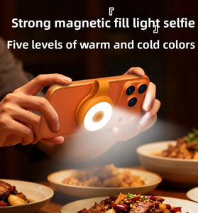 BIKIGHT L03 Magnetic LED Fill Light with 5 Light Modes Type-C Rechargeable Phone Camera Ring Light Portable Clip-On Selfie Video Lighting