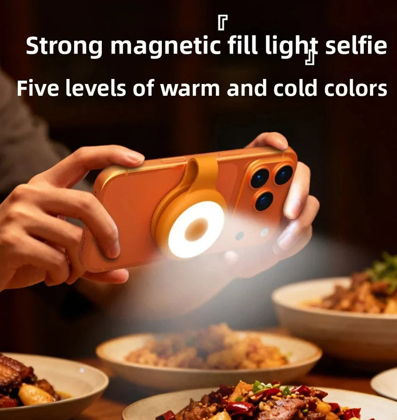 BIKIGHT L03 Magnetic LED Fill Light with 5 Light Modes Type-C Rechargeable Phone Camera Ring Light Portable Clip-On Selfie Video Lighting