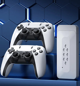 [64G] M22 TV Game Console with Dual 2.4G Wireless Controllers 30000+ Pre-loaded Games 1080P 52 Emulators Retro Gaming Multiplayer Simulator PC TV Compatible