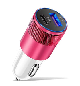 3.1A USB Car Charger Type C Fast Charging Phone Adapter Dual-Port Charging For Xiaomi Huawei PD Phone Charger Adapter Socket