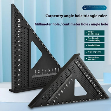 Aluminum Alloy 7 Inch Right Angle Ruler Metric Imperial Scale 90 Degree Angle Carpenter Square Woodworking Tool Accurate Measurement