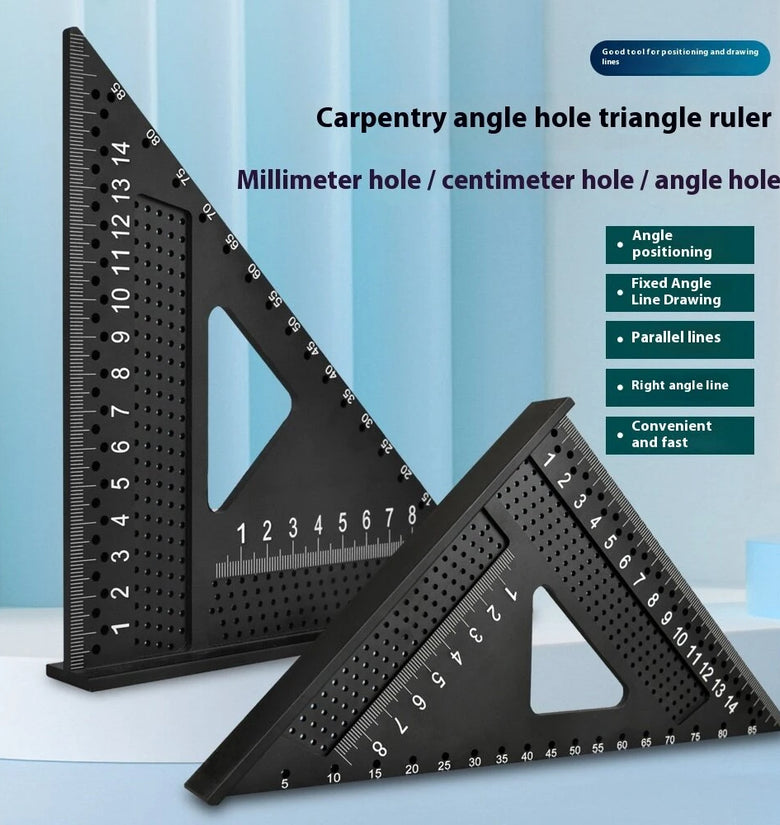 Aluminum Alloy 7 Inch Right Angle Ruler Metric Imperial Scale 90 Degree Angle Carpenter Square Woodworking Tool Accurate Measurement