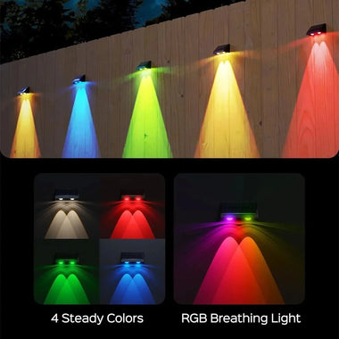 Elfeland LED Solar Wall Light 5 Modes Waterproof Outdoor Facade Lamp for Garden Patio Porch Balcony Countyard Wall Fence Decortions