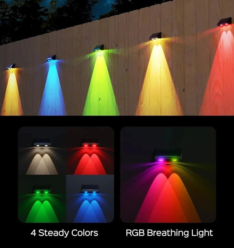 Elfeland LED Solar Wall Light 5 Modes Waterproof Outdoor Facade Lamp for Garden Patio Porch Balcony Countyard Wall Fence Decortions