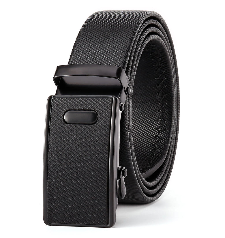 120cm Men's PU Leather Belt Casual Auto Buckle Adjustable Waistband Simple Fashion Business Male Pants Belt
