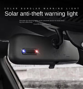 Car Mini LED Solar Warning Light Night Security Simulated Alarm Alarm Wireless Anti-theft Warning Light Flashing Virtual Alarm Light