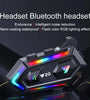 Y20 Motorcycle Helmet Bluetooth Headset 5.3 Bluetooth Headset IPX6 Waterproof with RGB Colorful Lights Split Installation Connect to AI Voice Assistant