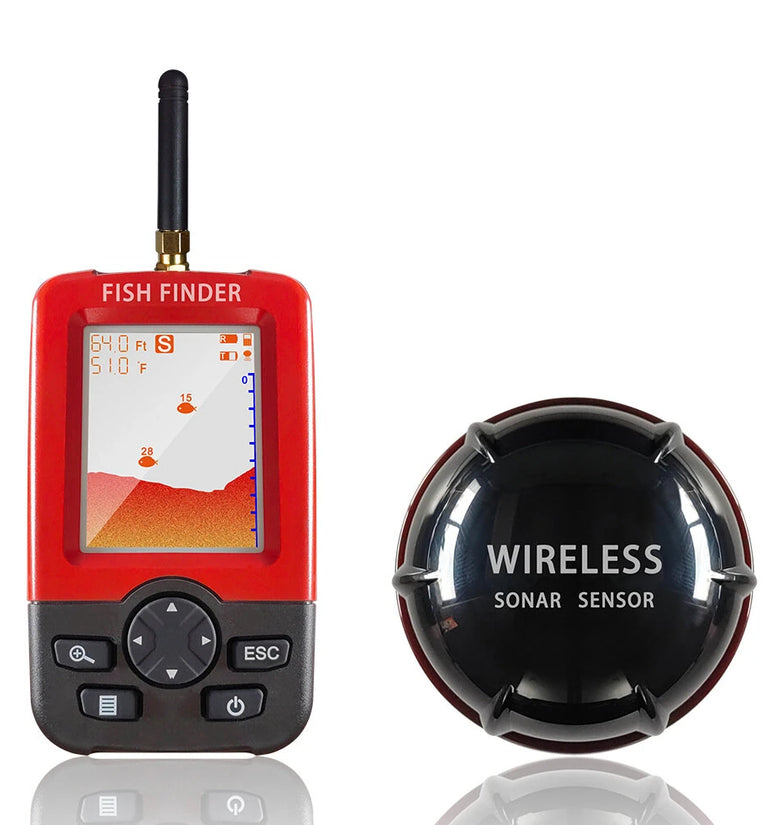 Wireless Sonar Fish Finder Portable 100m Range 2-120ft Depth LCD Display 125KHz Frequency Ice Fishing Accessories