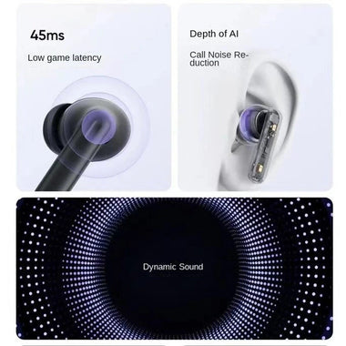 Realme Buds T310 bluetooth Headset Wireless ANC Earphone 46dB Depth Noise Cancelling AI Call Noise Reduction 3D Surround Sound 40H Battery Life Low Game Delay In-ear Sports Headphones