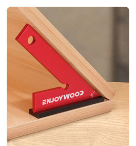 ENJOYWOOD Aluminum Alloy Miter Square with Base 45 Degree Right Angle Ruler Miter Angle Corner Ruler Woodworking Measuring Tools