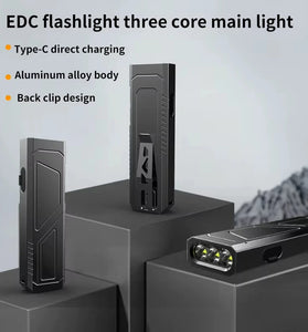 SD-31 1500 Lumens Portable Aluminum Alloy LED Flashlight EDC Tactical Rechargeable Work Light USB-C Rechargeable Waterproof Bright Light for Outdoor Camping Hiking Emergency