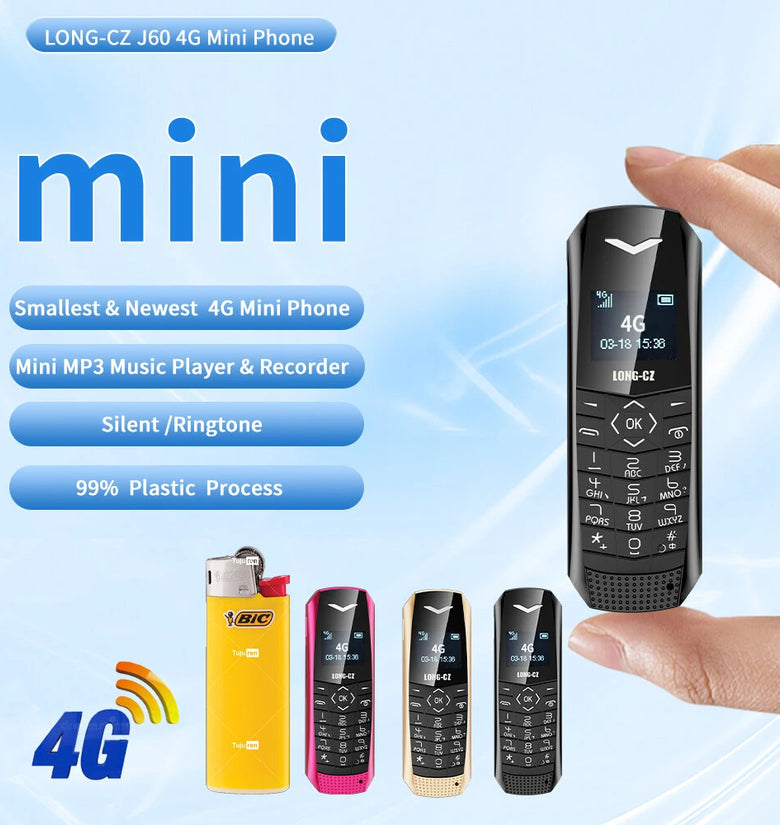 LONG-CZ J60 4G GSM 0.66-Inch OLED Display Nano SIM Card 600mAh Big Button SOS Emergency Call Lightweight Mini Mobile Phone