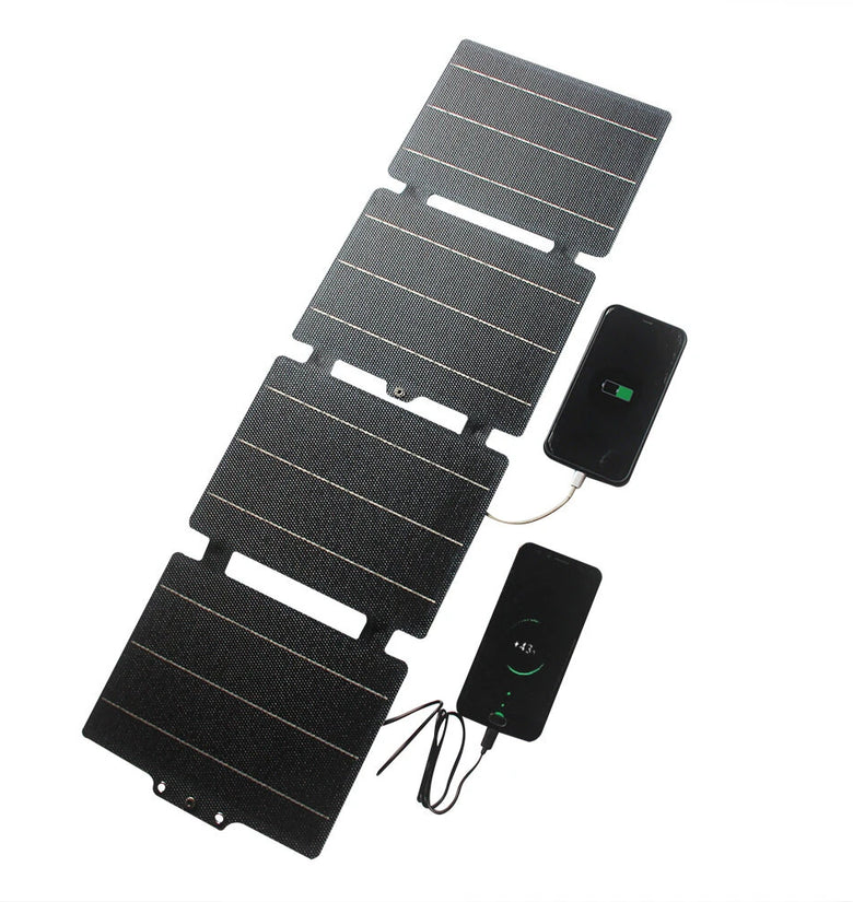 25W Portable Flexible ETFE Solar Folding Pack Outdoor Mobile Power Charger Panel USB/DC/Type-C