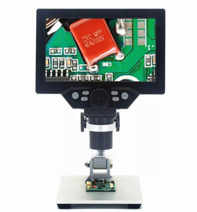 MUSTOOL G1200 Digital Microscope 12MP 7 Inch Large Color Screen Large Base LCD Display 1-1200X Continuous Amplification Magnifier with Aluminum Alloy Stand Power Supply Version
