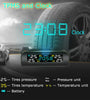 Tire Pressure Monitoring System Solar Clock LCD Display Car TPMS Wireless Tire Pressure Monitoring with 4 External Sensors