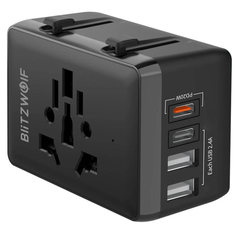BlitzWolf BW-TA1 Universal Travel Adapter Plug with 4 USB EU UK US AU AC Power Charger Adapter Outlet Converter Socket