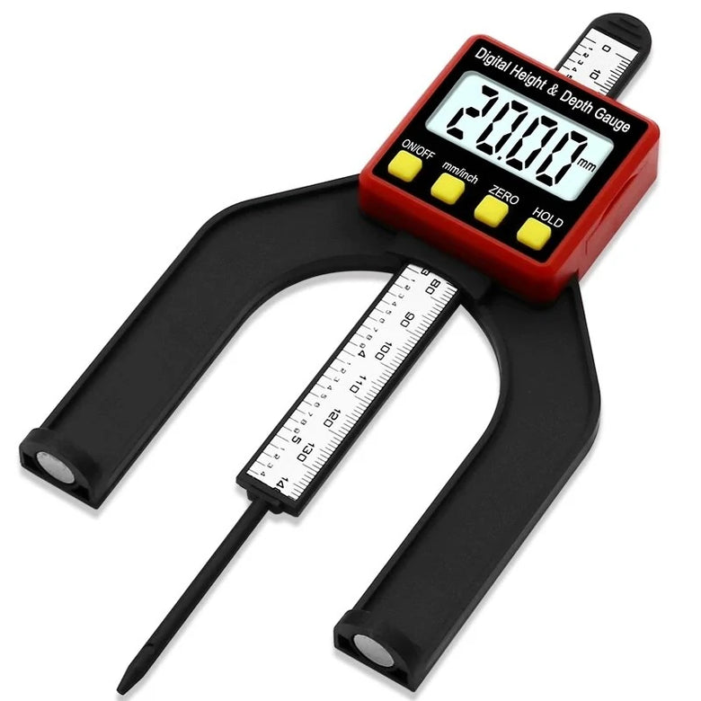 Digital Depth Gauge LCD Height Gauges Calipers With Magnetic Feet For Router Tables Woodworking Measuring Tools