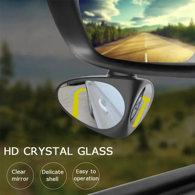 Pair 360 Blind Car Rearview Mirror Auxiliary Mirrors Spot Mirror Adjustable Rotatable Convex Wide-angle Clear Rearview Safety Mirror Accessories