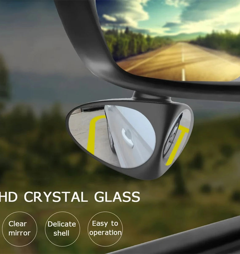 Pair 360 Blind Car Rearview Mirror Auxiliary Mirrors Spot Mirror Adjustable Rotatable Convex Wide-angle Clear Rearview Safety Mirror Accessories
