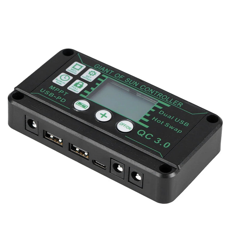 10A/30A/60A/100A Solar Charge MPPT 12V/24V/50V Charge Controller with Dual USB with Auto Display Solar Panel Regulator