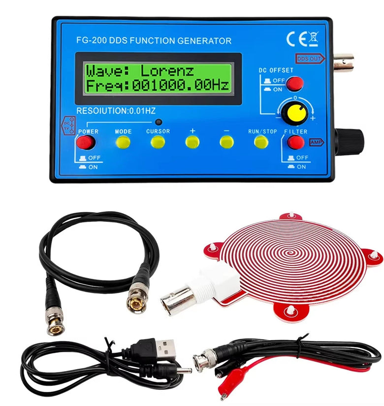 FG-200 DDS Function Signal Generator 15 Waveform Output 0.01Hz-500kHz Sine Square Triangle Schumann Wave Module