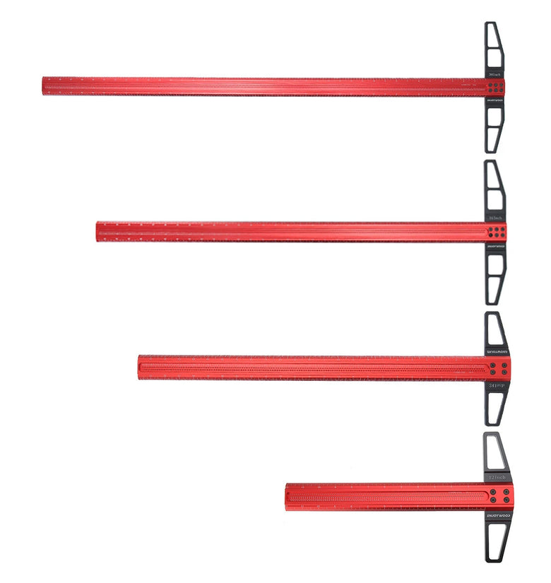ENJOYWOOD T1 Upgrade Woodworking Precision T Ruler 300mm/600mm/800mm/1000mm Hole Positioning Marking Ruler T Square for Measuring Marking Square Setting