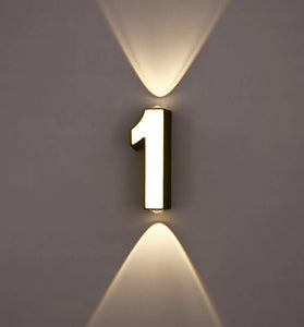 LED Wall Lamp AC85~265V 7W Digit Number IP65 Waterproof Outdoor Wall Lamp Modern Style LED Lamp