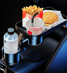 360 Adjustable Car Cup Holder Extender Multi-Function Drink Holder with Food Table Snack Base Tray Coffee  Burger Storage Box Small Table
