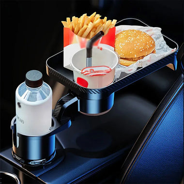 360 Adjustable Car Cup Holder Extender Multi-Function Drink Holder with Food Table Snack Base Tray Coffee  Burger Storage Box Small Table