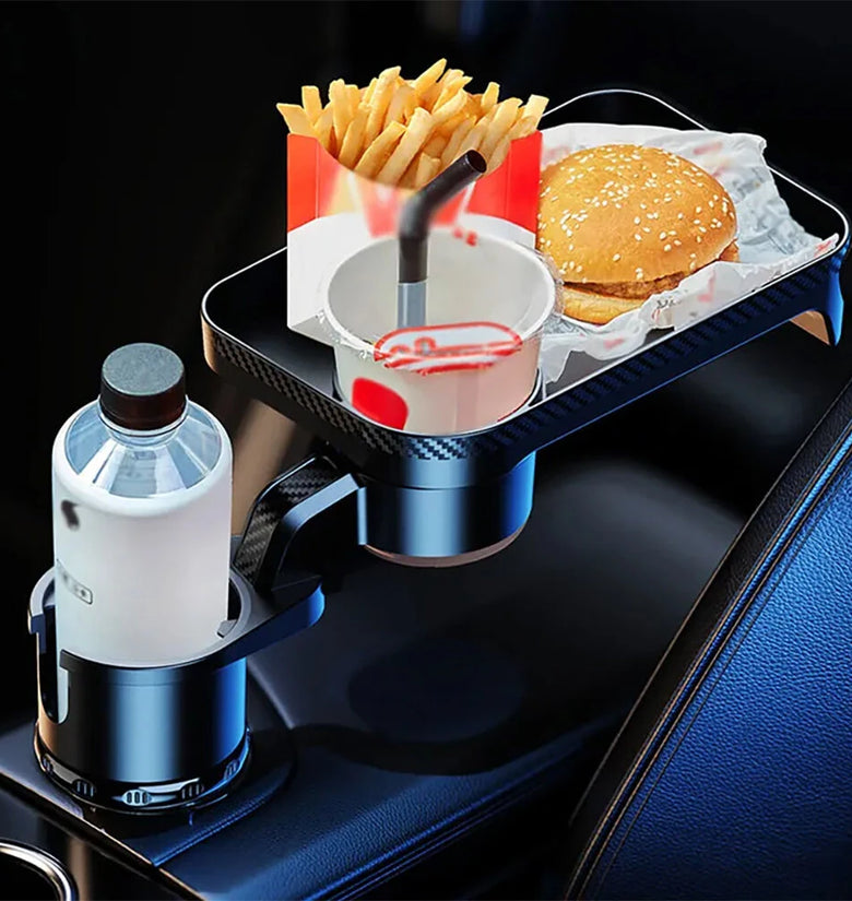 360 Adjustable Car Cup Holder Extender Multi-Function Drink Holder with Food Table Snack Base Tray Coffee  Burger Storage Box Small Table