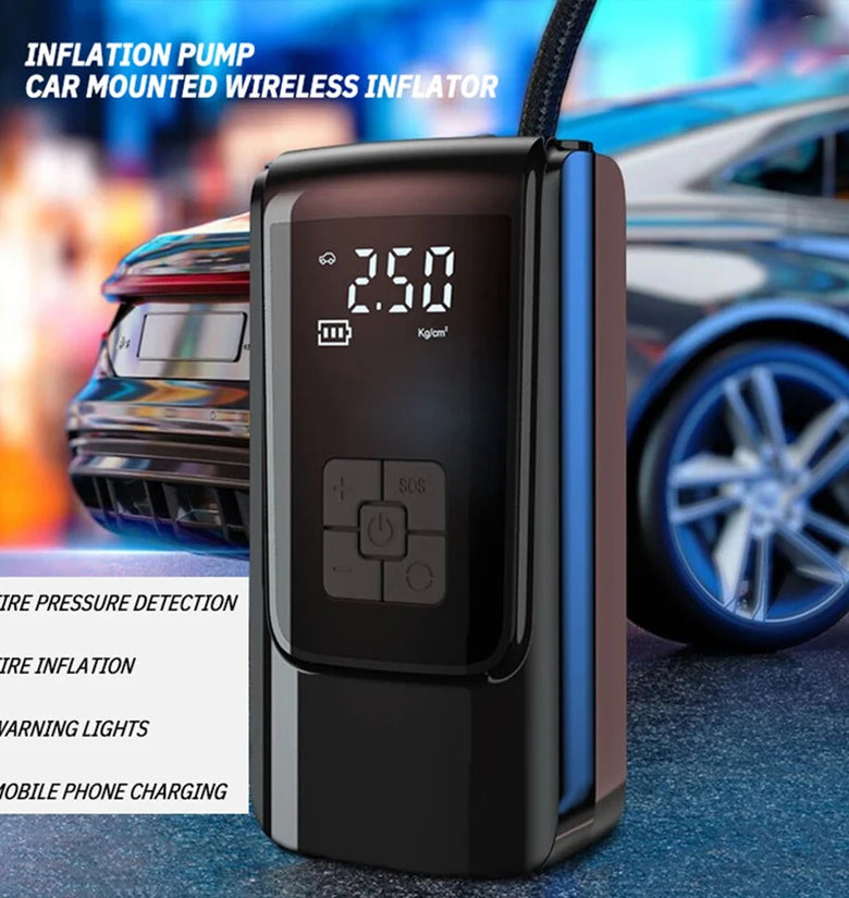 Cordless150psi Vehicle Air Pump with LED Lighting Digital Display Accurate Detection Of Preset Tire Pressure Low Noise Tire Inflation