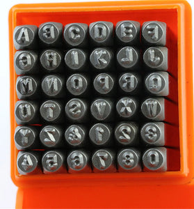 Professional 36Pcs Steel Metal Stamping Tool Set 3/6mm Alloy Steel Number and Letter Punch HRC 58-62 for Jewelry Craft