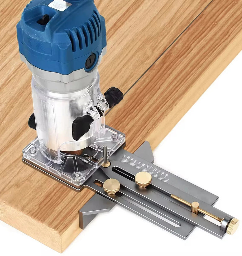 Woodworking Circle Cutting Jig for Electric Trimming Machine Wood Router Milling Circle Slotting Base DIY Tools with Scale Fence