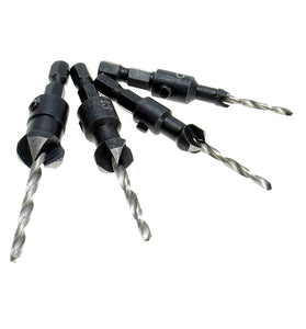 Drillpro DB-C2 4pcs Carpentry Countersink Drill Bit Set Wood Working Tools