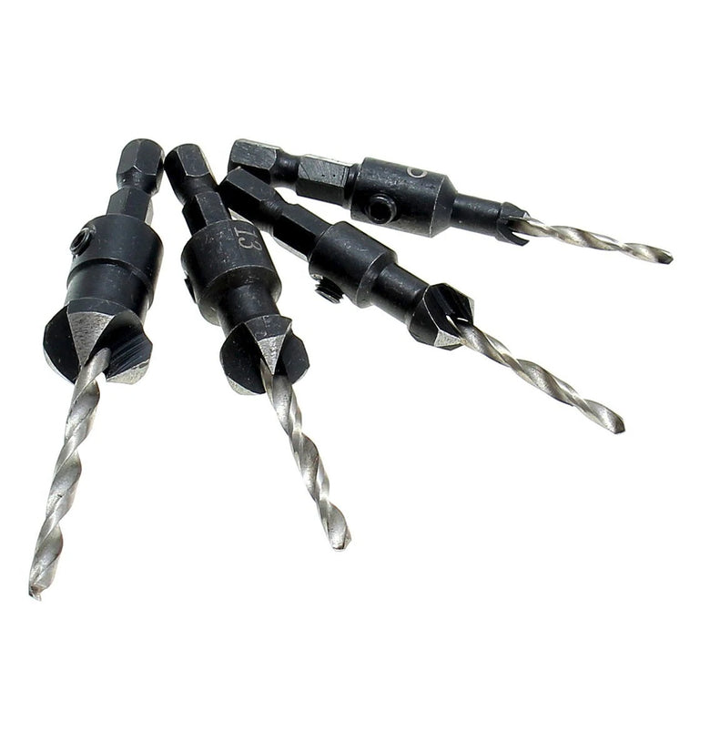 Drillpro DB-C2 4pcs Carpentry Countersink Drill Bit Set Wood Working Tools