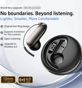 X56 AI Translation Headset Wireless bluetooth 6.0 Earphone 10mm Speaker Unit 156+ Languages Supported Digital Display Earhooks Translator Headphones