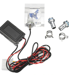 LED Thermometer 3 Way FlowMeter For Water Cooling Liquid Cooler System With 2 Barbs
