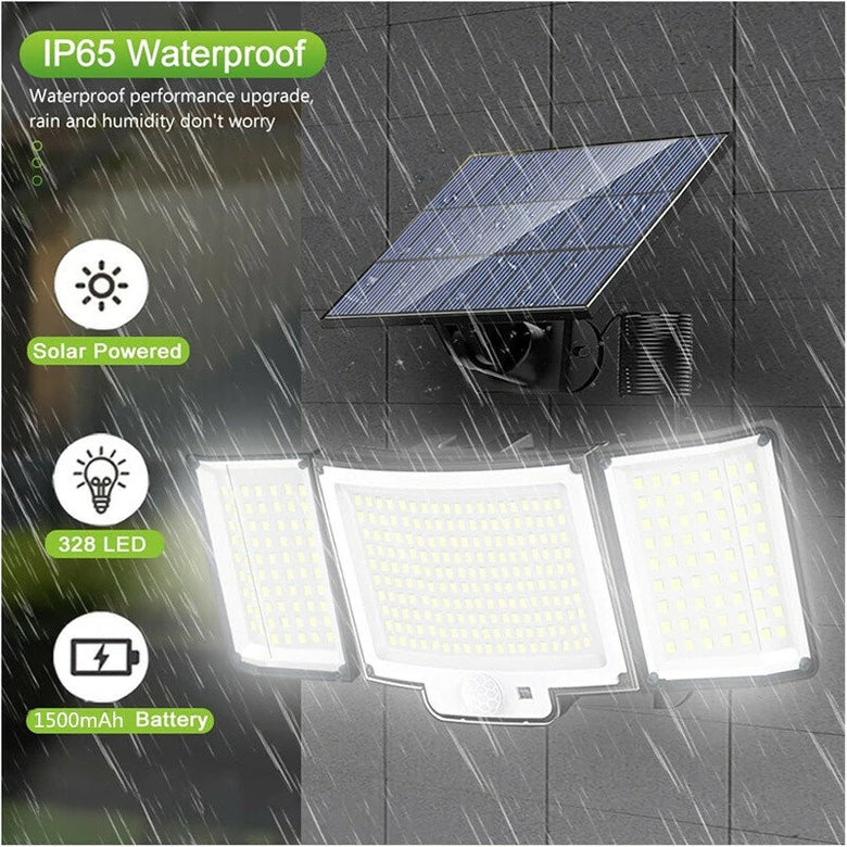 328LED Solar Light Outdoor Lamp Super Bright Motion Sensor Waterproof 3 Working Modes Spotlight Solar for Garden Securi for Outside Landscape