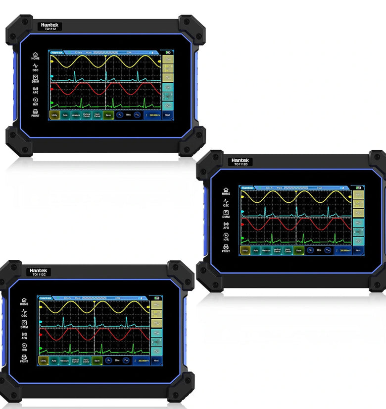 Hantek TO1112/TO1112D Touch Screen Tablet Oscilloscope 2 Channel Handheld Digital Oscilloscope with Signal Generator and Multimeter 110MHz