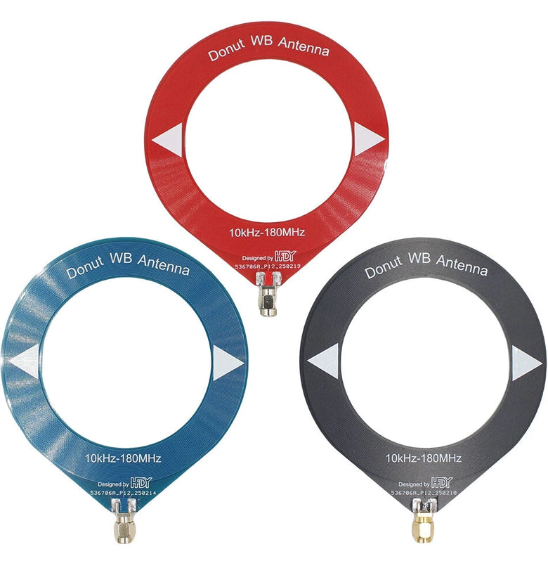 Wideband SDR Antenna 10kHz-180MHz Donut Loop Antenna SMA Male Connector for Shortwave Medium Wave Reception